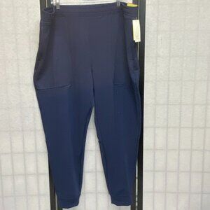 All in Motion Waffle Knit Zip Pocket Drawstring Waist Jogger Navy NWT XXL